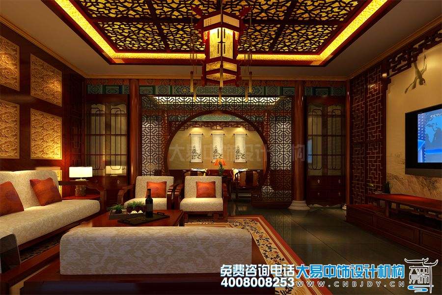 北京通州書畫會館設計效果圖及中式裝修效果圖