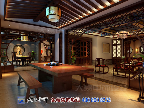 古典中式設計茶樓以純色醇香設計為元素構建