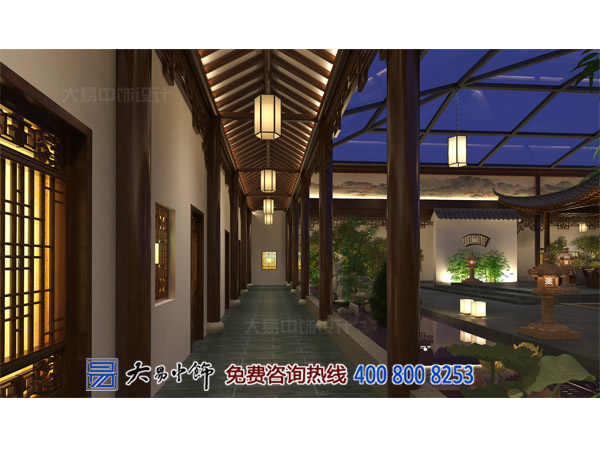 中式四合院茶室裝修設計 覓清幽之境享茶墨之韻