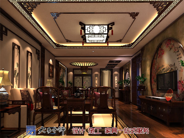 遼寧盤錦220平米別墅設(shè)計，感受中式別墅裝修的氣息