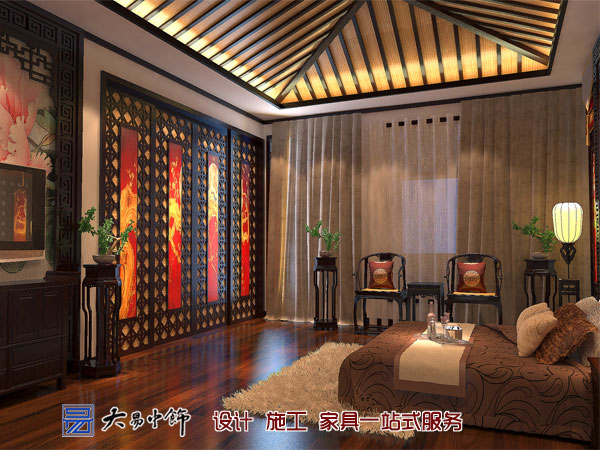 遼寧盤錦220平米別墅設(shè)計，感受中式別墅裝修的氣息